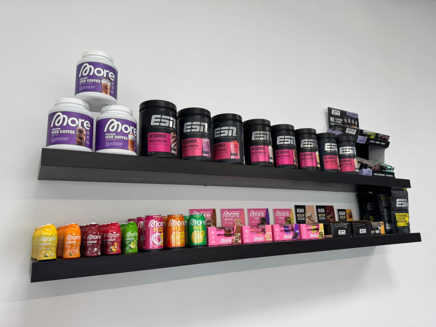 MORE Nutrition & ESN Supplement-Regal im GYM-Fitnessclub Espenhain